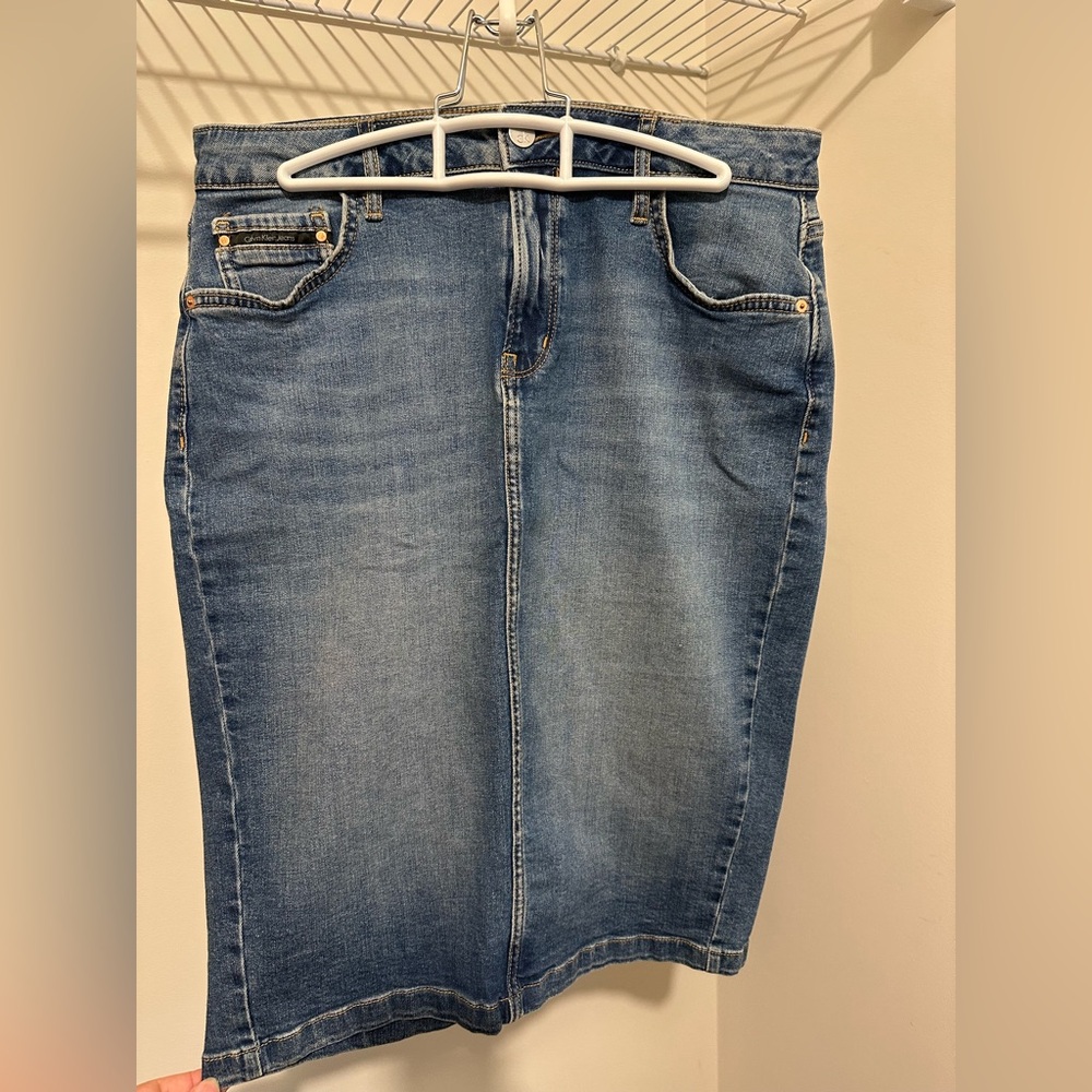 Calvin Klein Light Blue Denim Skirt